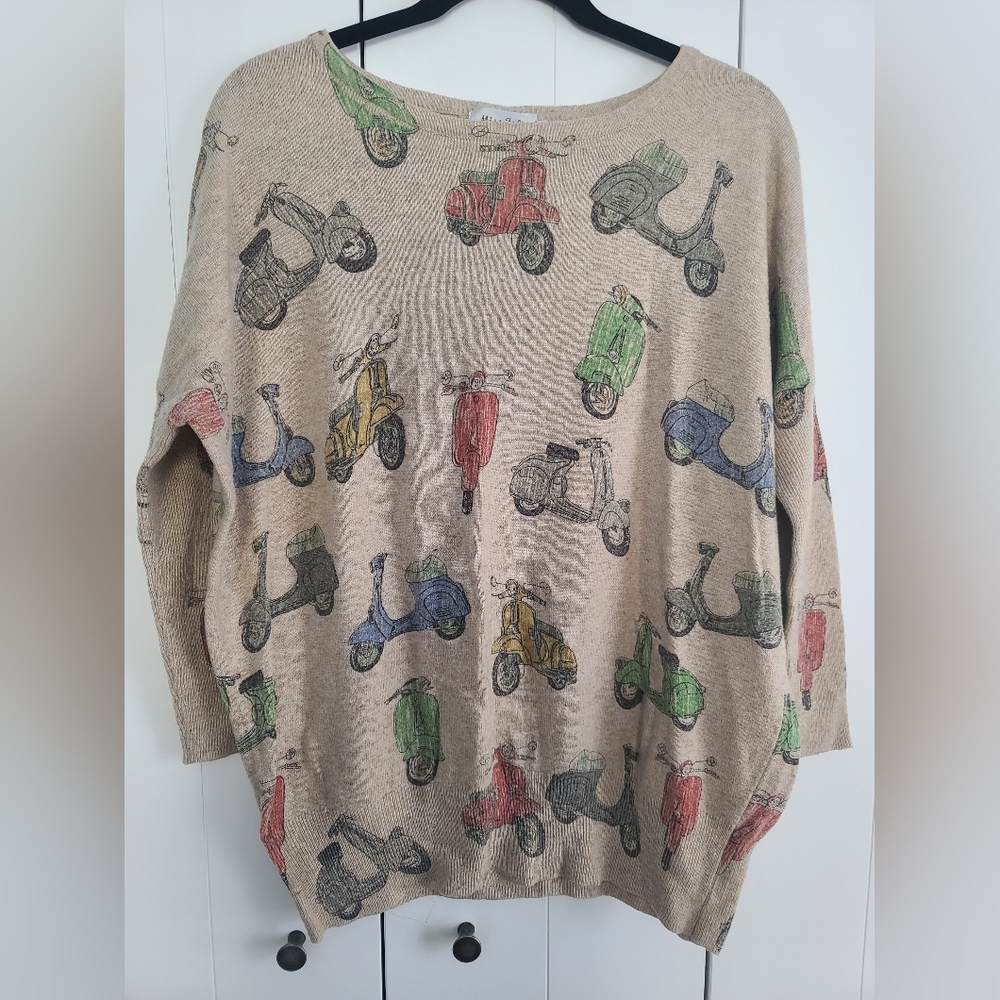 Modcloth Vespa beige/cream sweater size large